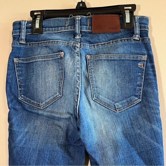 ✨ Madewell Women’s Dark Wash Skinny Skinny Jeans Distressed 24 - Picture 8 of 12